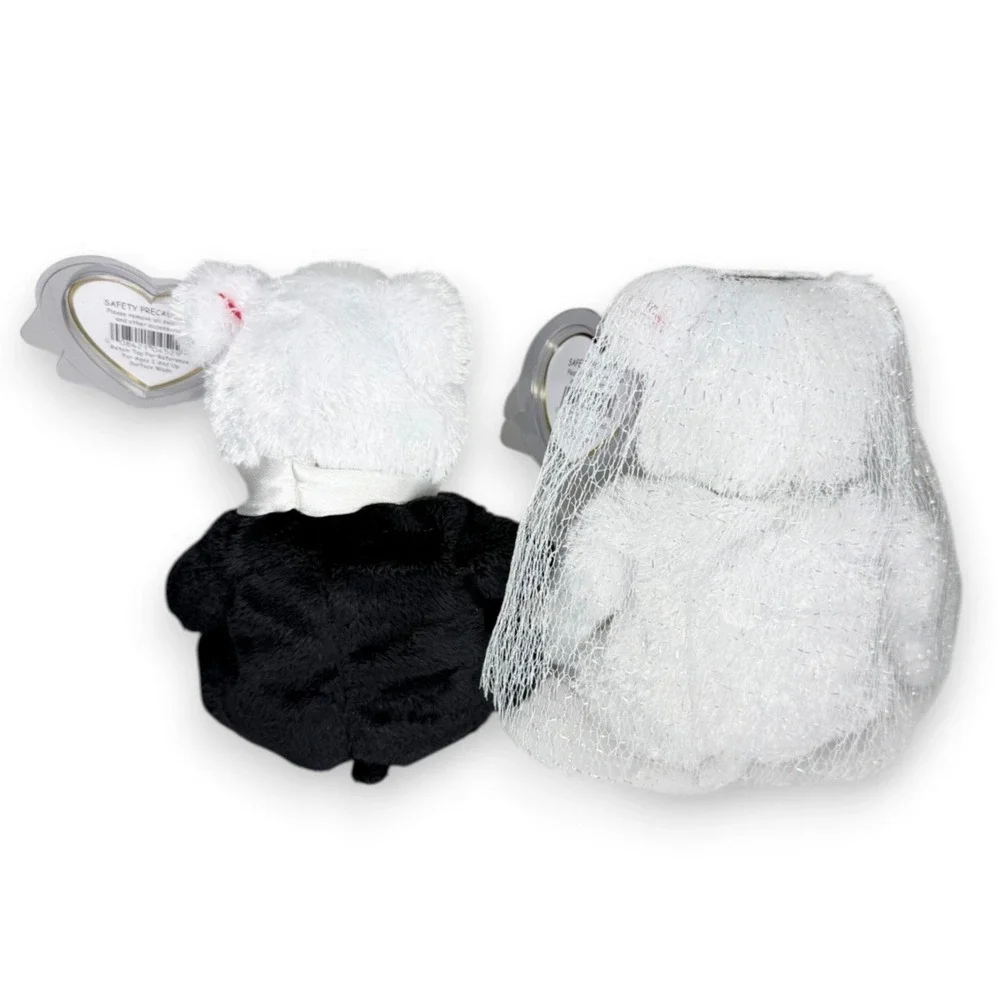 Bride & Groom Bears | Wedding Day Sweethearts | Mint Heart Tags TY Beanie Babies